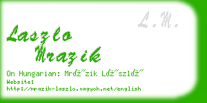 laszlo mrazik business card